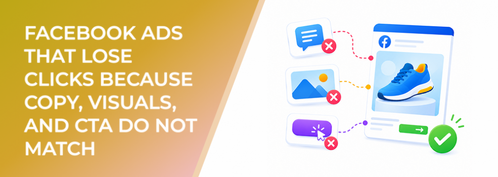 Facebook Ads That Lose Clicks Because Copy, Visuals, and CTA Do Not Match